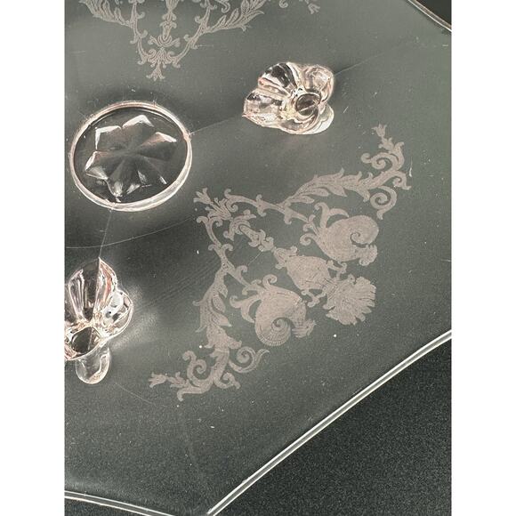 Paden City Amber 3 Footed Plate Pineapple Design Vintage Octagon Shaped 8½” - Picture 2 of 5